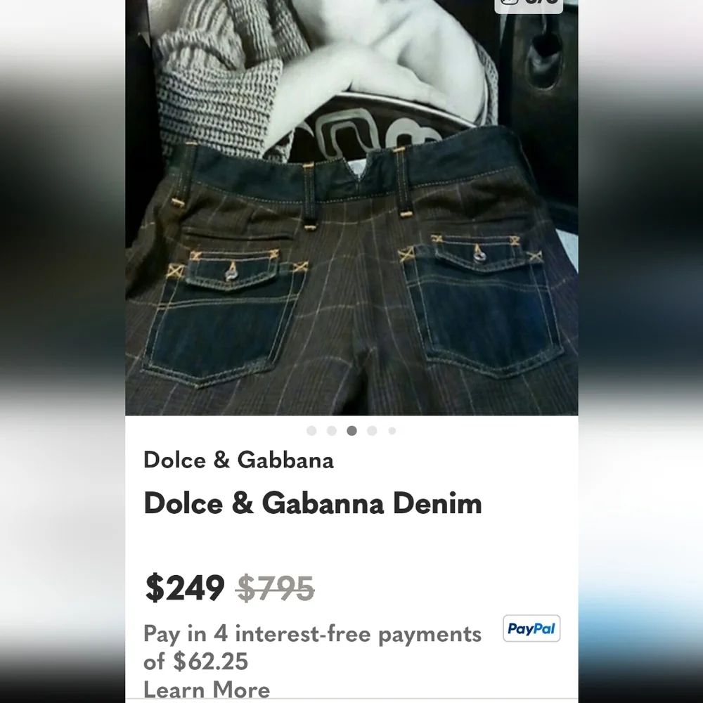 Dolce & Gabbana Wool And Denim Lowrise Tartan Trousers - Picture 9 of 9